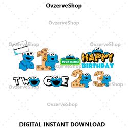 happy birthday custom cookie monster svg bundle, elmo svg, cookie svg