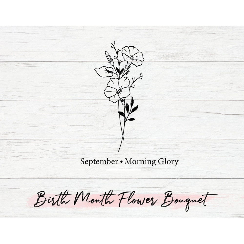Birth Month Flower Bouquet Flower PNG Floral PNG Morning Glory 0