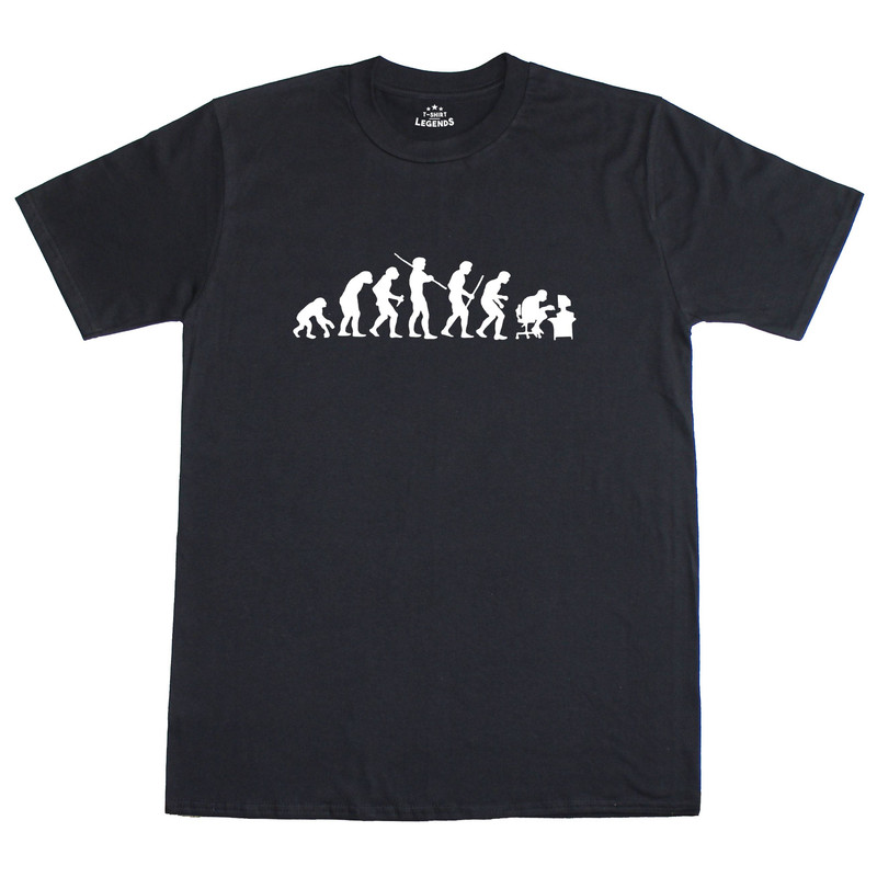 Evolution Of Man To Computer Gamer Geeky Funny Mens Loose Fit Cotton T-Shirt.jpg