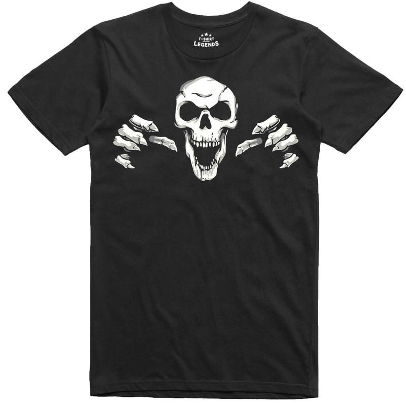 Horror Mens T Shirt Skull Laughing Skeleton Gothic Regular Fit 100 Cotton Tee.jpg