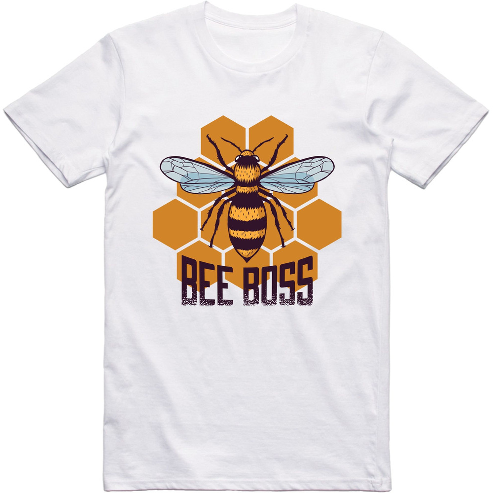 Mens T-Shirt Funny Bee Boss Design Regular Fit 100 Cotton Tee.jpg