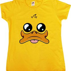 rubber duck funny new cartoon style female fit womens funny t-shirt
