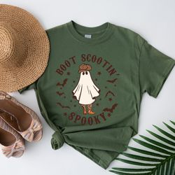 boot scootin spooky t shirt,halloween shirt ,cowboy ghost shirt,western halloween shirt, halloween gift, cute spooky shi