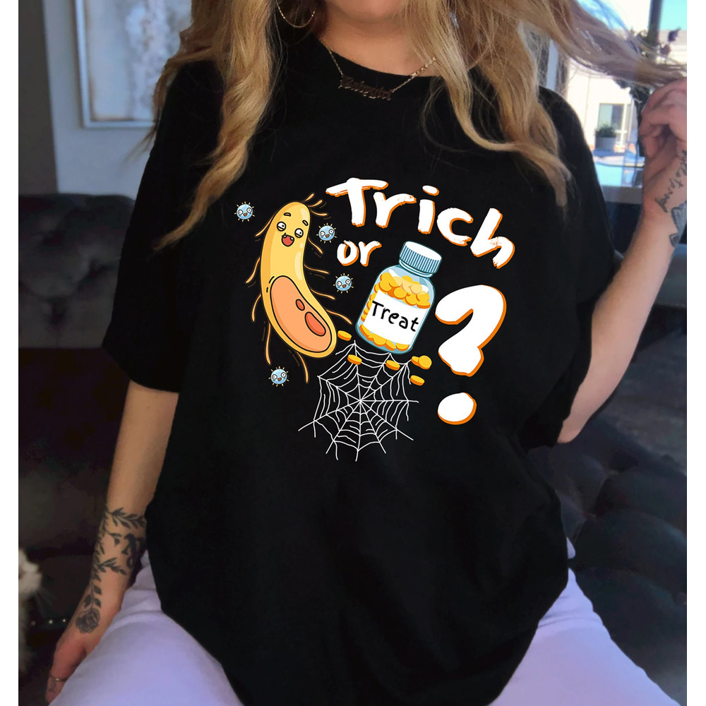 Trich or Treat Shirt, Microbiology T Shirt, Halloween Shirt, Public Health, Medical Lab Science Shirt, Science Teacher Shirt,Lab Nerd 1.jpg