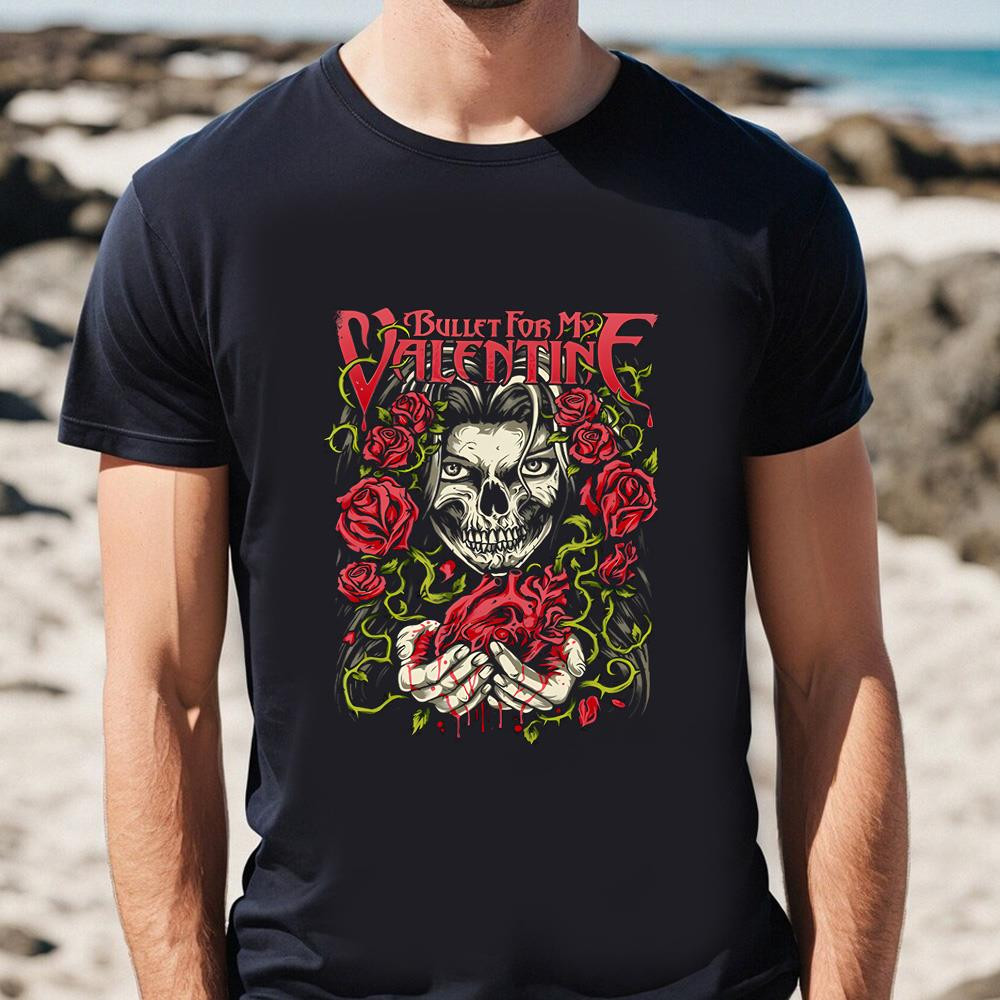 Bleeding Heart Skull Bullet For My Valentine Shirt.jpg