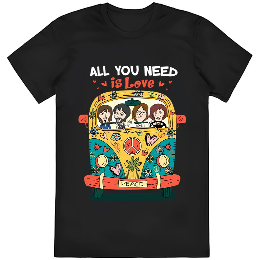 All You Need Is Love The Beatles Hippie Car T Shirt.jpg