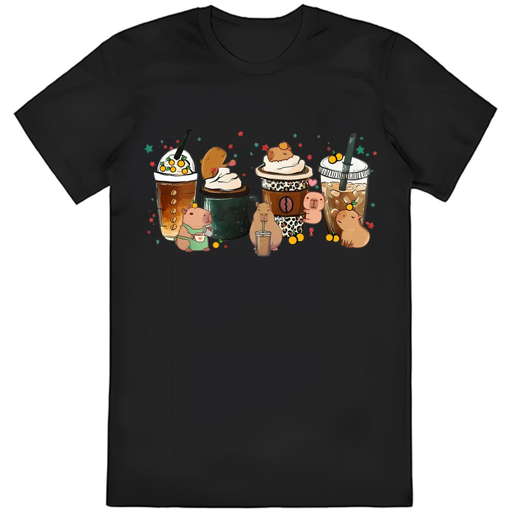 Cute Capybara Coffee Tea Shirt, Capybara OK I Pull Up Latte Drink....jpg
