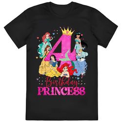 birthday princess shirt, my 4th birthday shirt, custom disney...