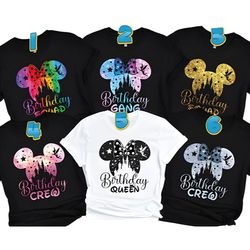 disney birthday squad shirts, disney birthday party group 2023 shirt