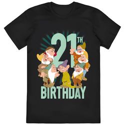 disney snow white dwarfs group shot 21st birthday t-shirt, 21st...
