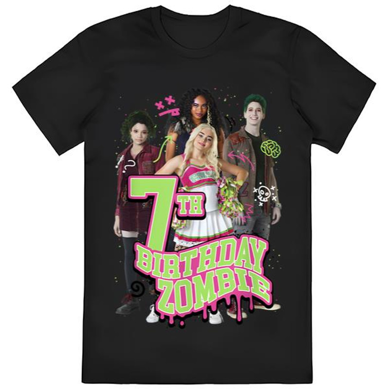 Disney Zombies 7th Birthday Zombie Group Poster T-Shirt, Disney....jpg