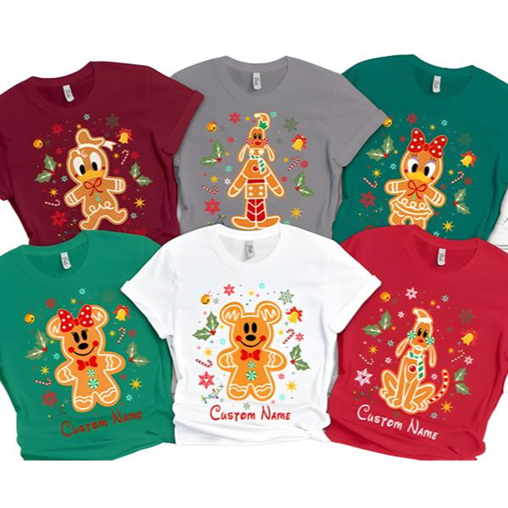 Mickey and Friends Ginger Cookies Christmas Family Matching Shirt....jpg