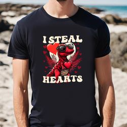 i steal hearts dinosaur valentine day shirt
