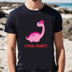 kids i steal hearts dinosaur valentines day t-shirt