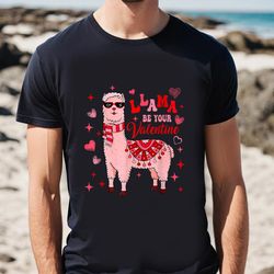 llama be your valentine valentines day llama alpaca funny t-shirt