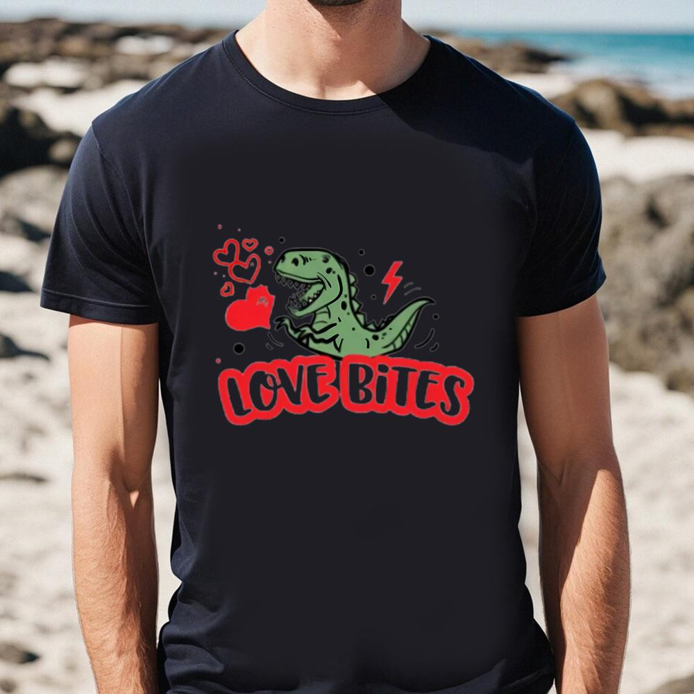 Love Bites Valentines Day Dinosaur T-Shirt.jpg