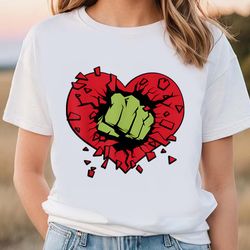 marvel hulk smash heart valentines day t-shirt