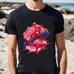 marvel spider man heart valentines day t-shirt