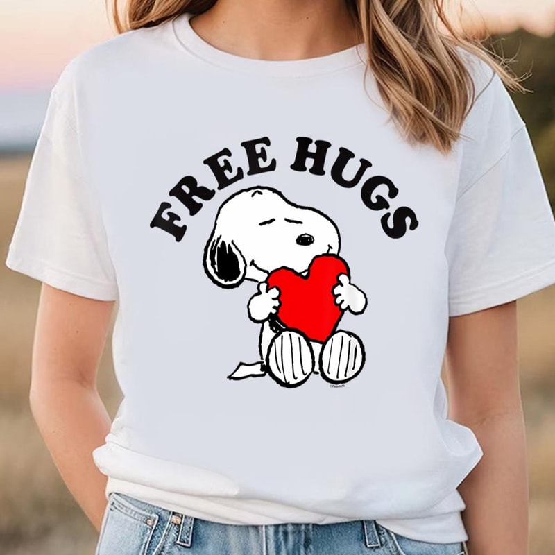 Peanuts Valentine Free Snoopy Hugs T-Shirt.jpg