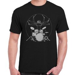 vitruvian man rock t-shirt funny logo