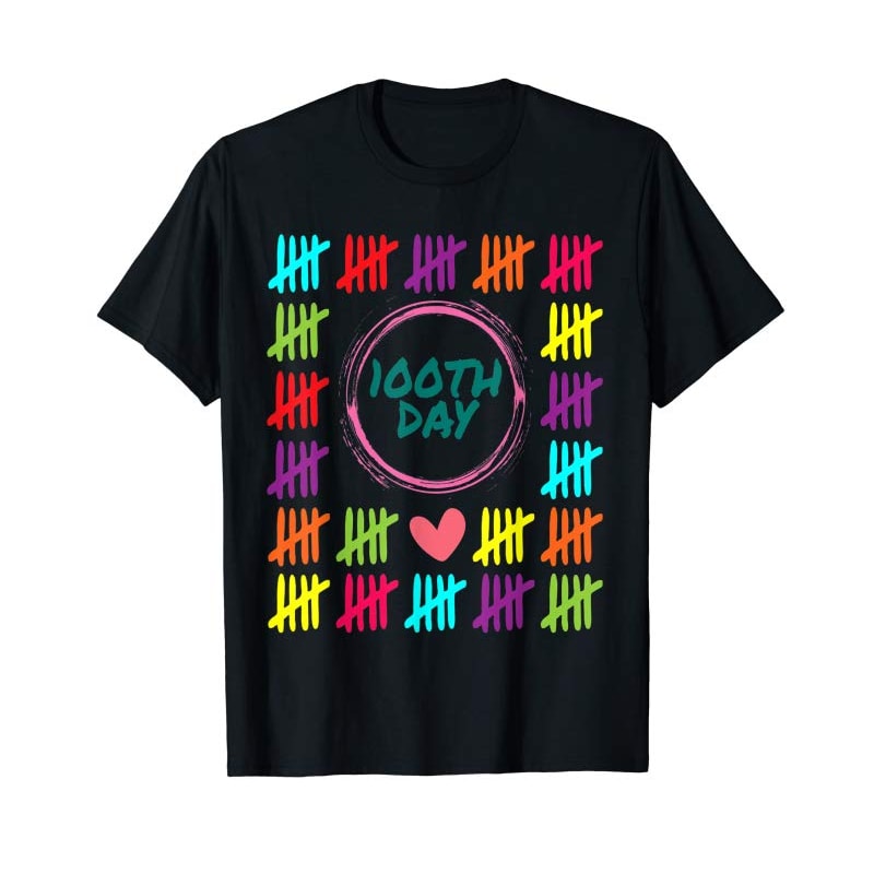 Adorable 100th Day One Hundred Days Of School Design T-Shirt - Tees.Design.png