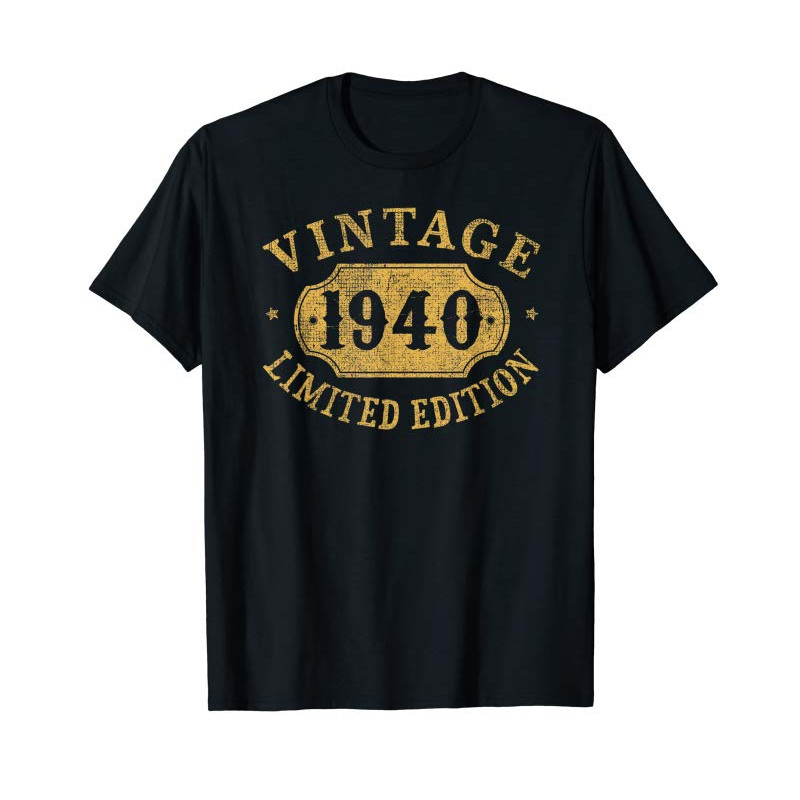 Adorable 1940 80 Years Old 80th Birthday Gift Idea Vintage Limited T-Shirt - Tees.Design.png