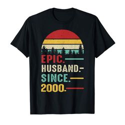 adorable 20th wedding anniversary gift ideas epic husband since 2000 t-shirt
