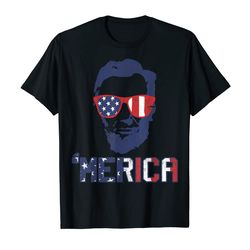 adorable abraham lincoln t-shirt usa flag tshirt 4th of july gift