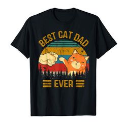 adorable best cat dad ever paw fist bump fit vintage retro gift men t-shirt