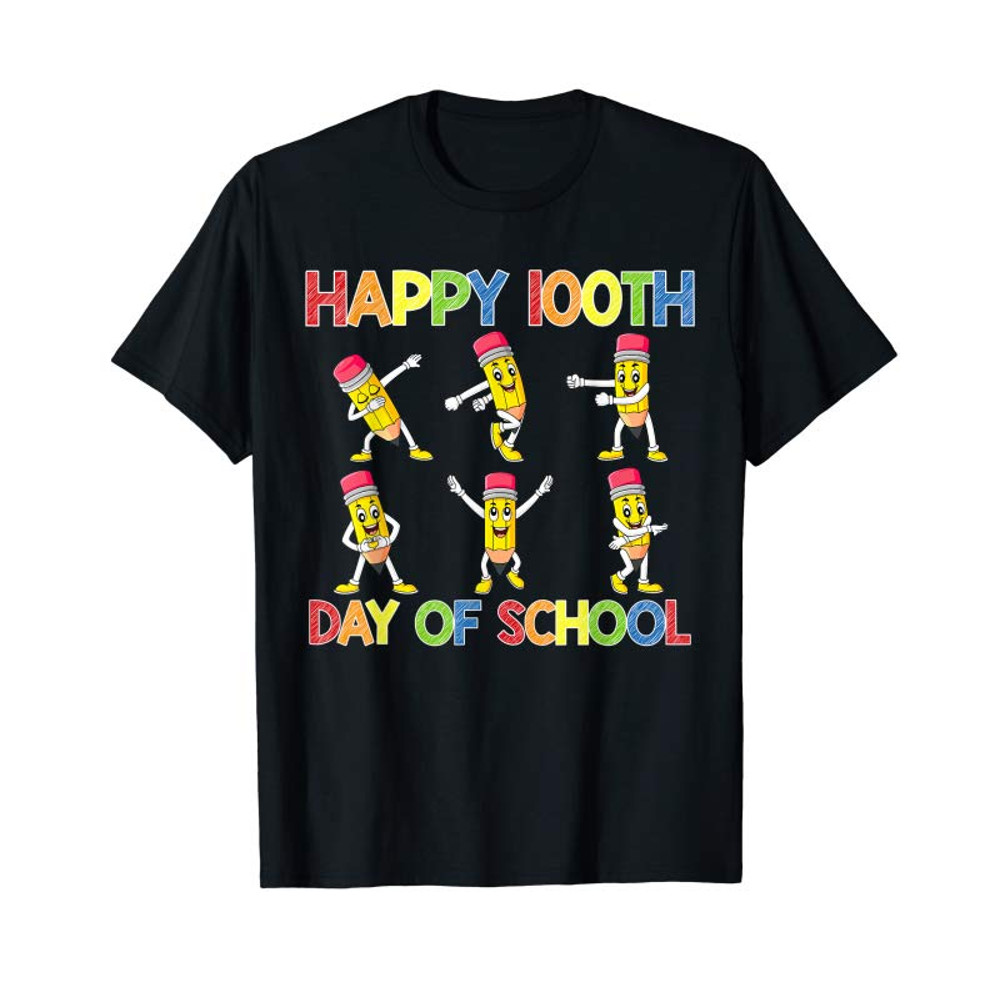 Adorable Dancing Pencils 100th Day Of School Girls Boys Kids T-Shirt - Tees.Design.png