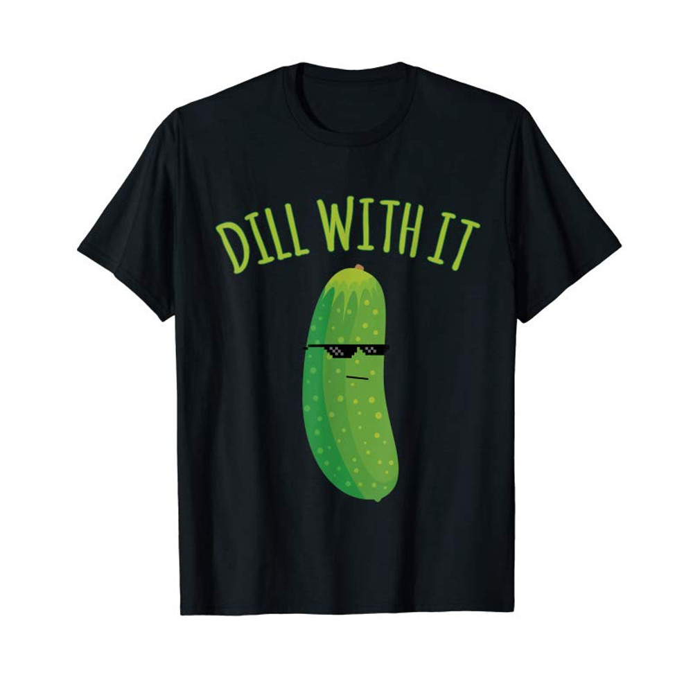 Adorable Dill With It Funny Pickle T-Shirt - Tees.Design.png