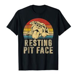 adorable dog pitbull resting pit face vintage t-shirt