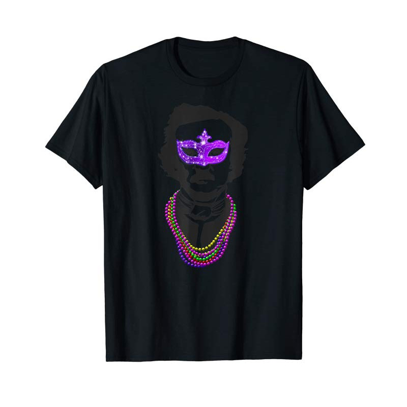 Adorable Funny Edgar Allan Poe Mardi Gras Mashup T-Shirt - Tees.Design.png