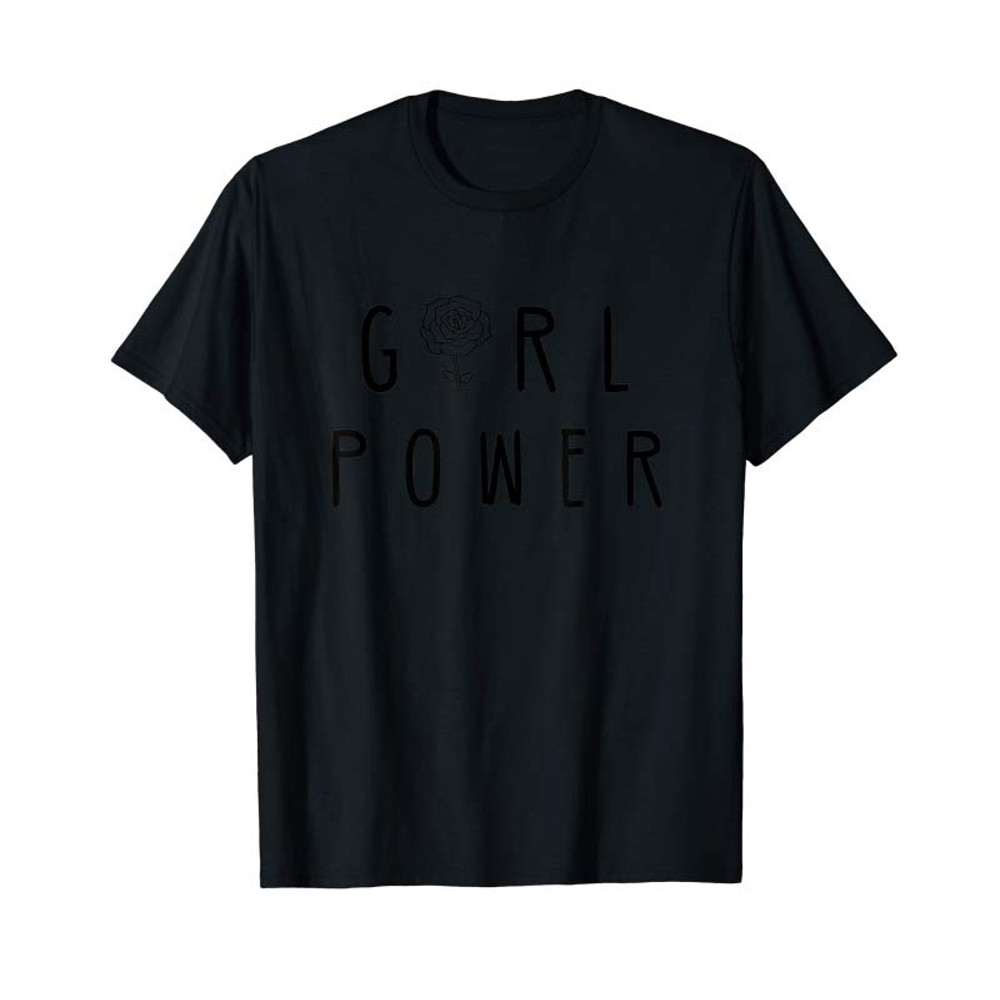 Adorable Girl Power Female Cute Rose Flower Feminist Female Equality T-Shirt - Tees.Design.png