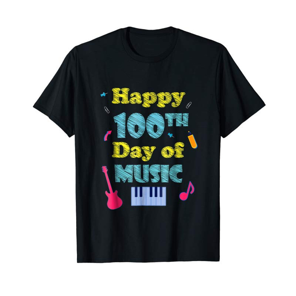 Adorable Happy 100th Day Of Music Fun School T-Shirt - Tees.Design.png