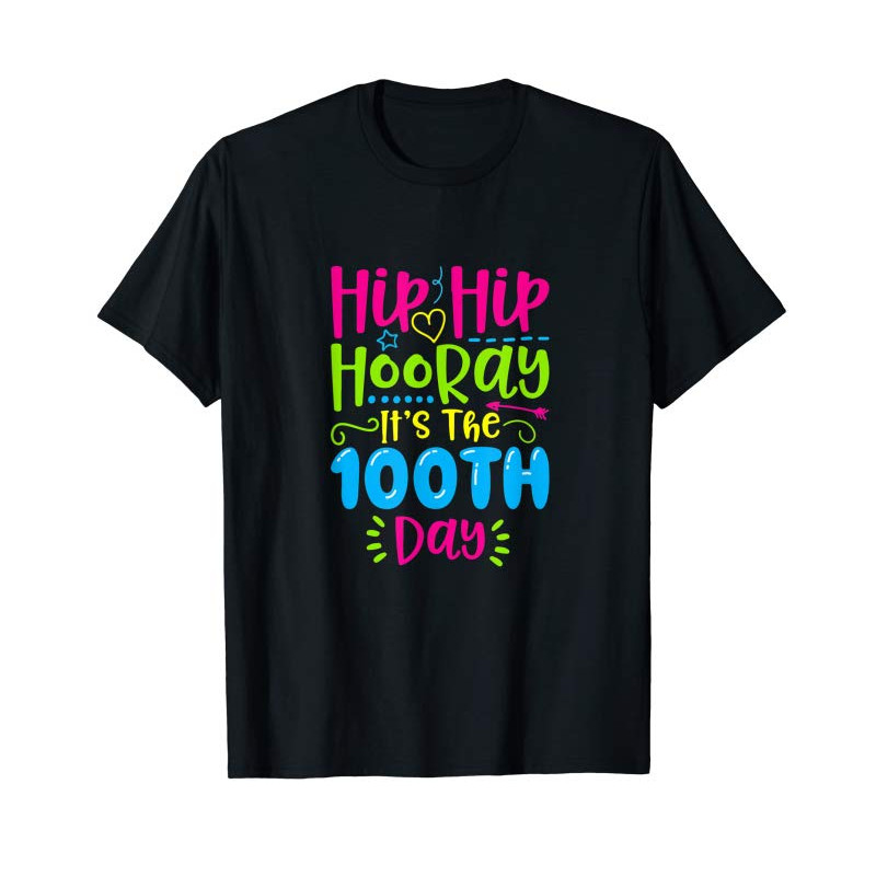 Adorable Hip Hooray It's 100th Day Of School T-Shirt - Tees.Design 1.png