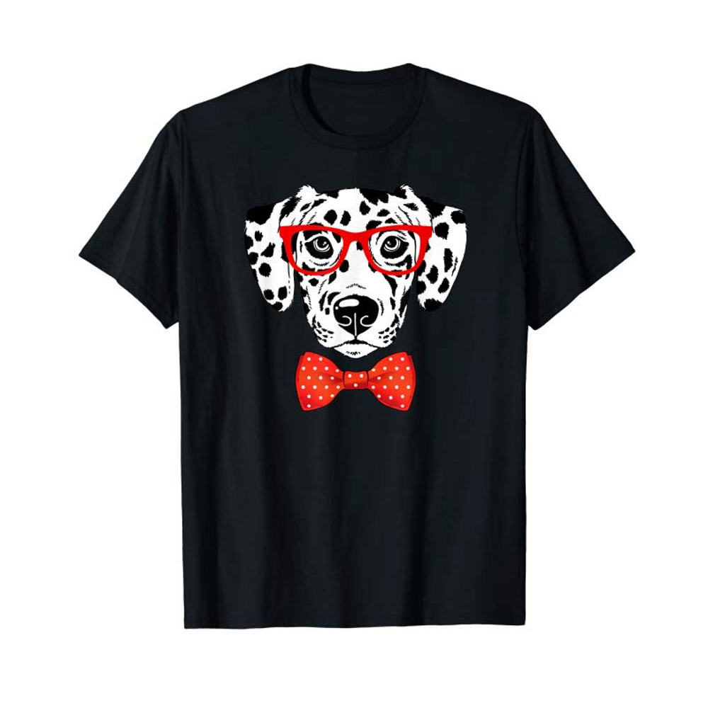 Adorable Hipster Dog Dalmatian Wearing Glasses T-shirt Zany Brainy - Tees.Design.png