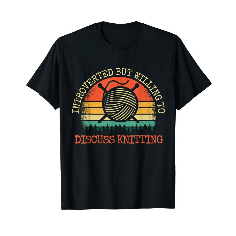 Adorable Introverted But Willing To Discuss Knitting Gift T-Shirt - Tees.Design.png
