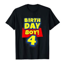 adorable kids 4 year old toy birthday boy story gift shirt