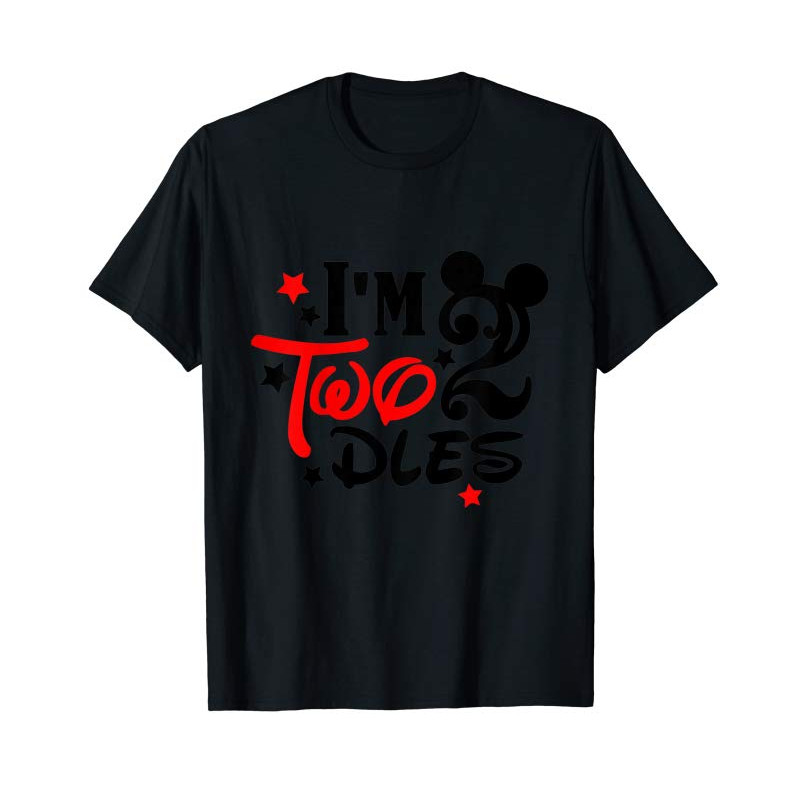 Adorable Kids I'm Twodles 2nd Birthday Party Gift 2nd Birthday Mouse Tee T-Shirt - Tees.Design.png