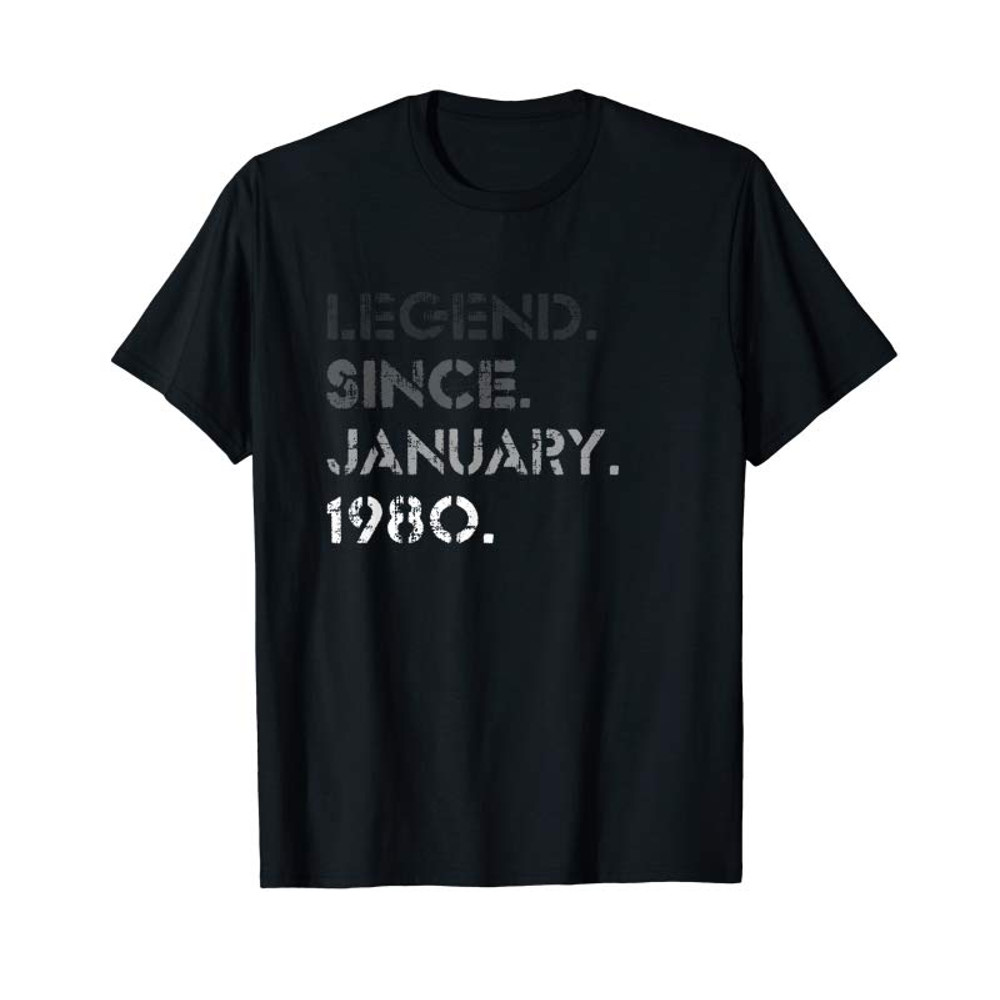 Adorable Legend January 1980 40 Years Old 40th Birthday Gifts T-Shirt - Tees.Design.png