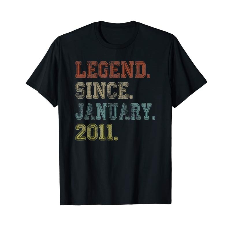 Adorable Legend Since January 2011 9th Birthday 9 Years Old Gift T-Shirt - Tees.Design.png