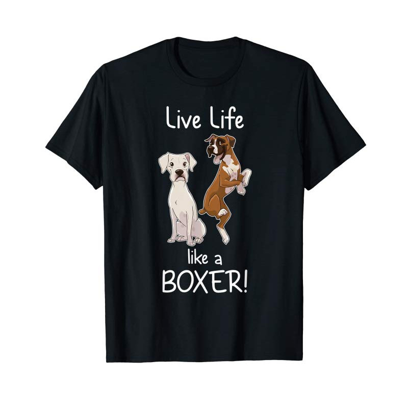 Adorable Live Life Like A Boxer Funny Boxer Dog Tshirt Gift For Women - Tees.Design.png