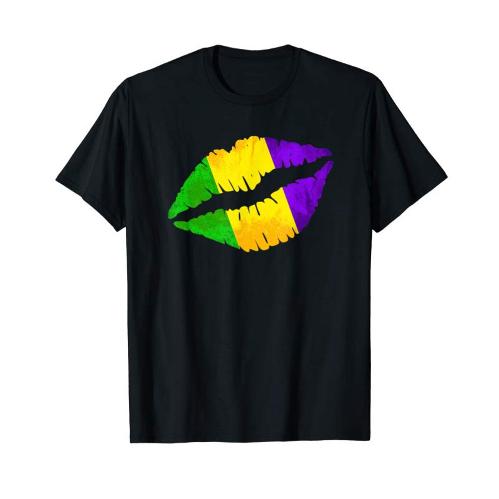 Adorable Mardi Gras Kiss Lips T-Shirt - Tees.Design.png
