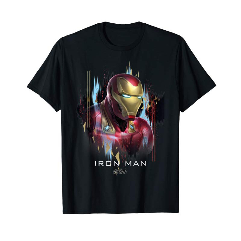 Adorable Marvel Avengers Endgame Iron Man Splatter Graphic T-Shirt - Tees.Design.png