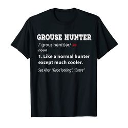 adorable mens ruffed grouse hunter bird hunting funny birding gifts t-shirt
