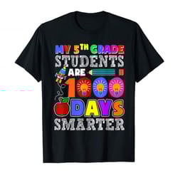 adorable my 5th grade students are 1000 days smarter t-shirt
