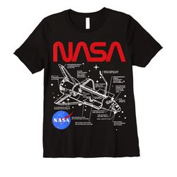 adorable nasa space shuttle schematic layout graphic t-shirt