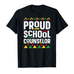 adorable proud school counselor africa pride black history month t-shirt
