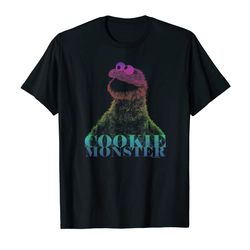 adorable sesame street cookie monster halftone t-shirt